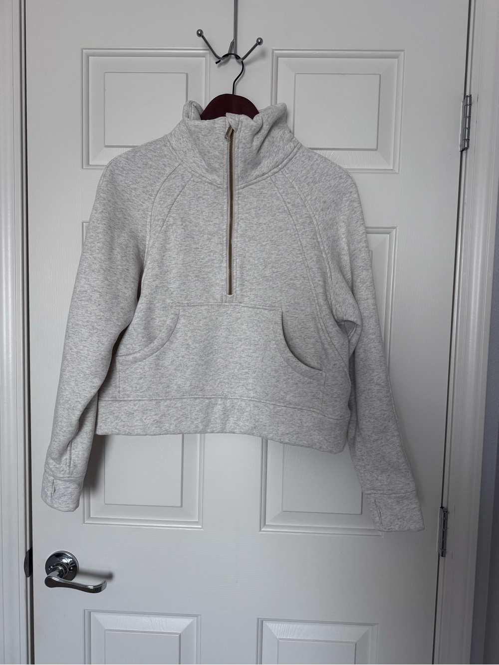 Women's Half-Zip Pullover Sweatshirt - Light Heather Gray